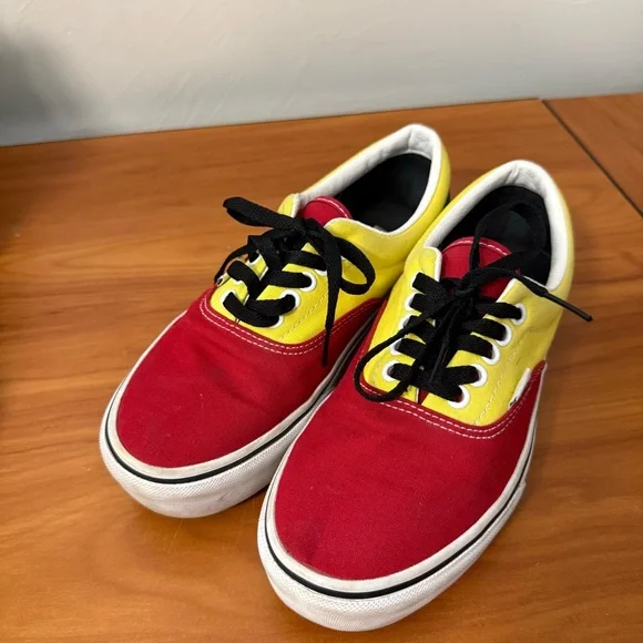 Vans Authentic Era Rally Skate Shoe Red Yellow Blue Black Rasta Skate Sneaker W8 - Picture 2 of 9